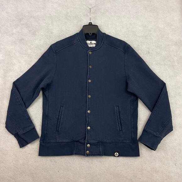 American Giant Bomber Jacket XL Navy Made in USA Cotton Fleece Mens - Picture 6 of 13